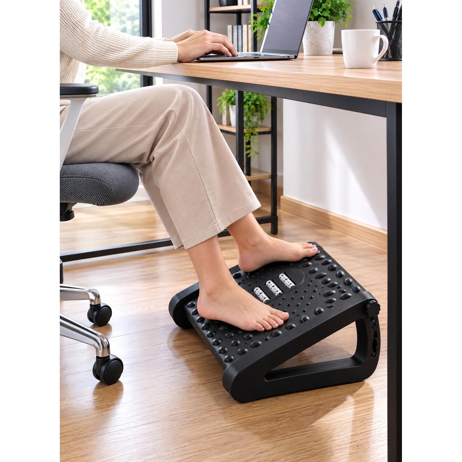 Reposapi&eacute;s Ergon&oacute;mico Ajustable Con Rodillos De Masaje image number 5.0