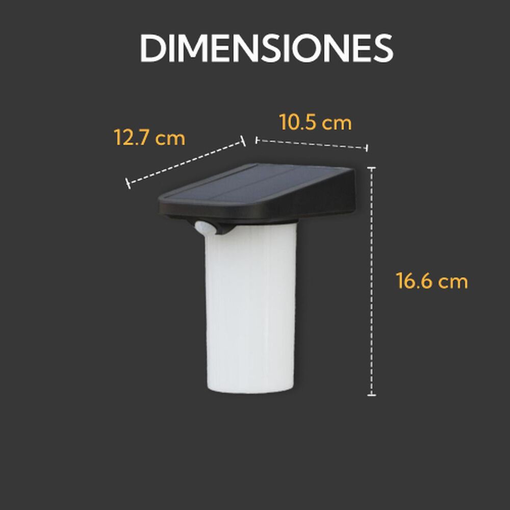 Pack 4 Unidades Aplique Solar Vertical Sin Base Contra Agua Con Sensor De Movimiento image number 3.0