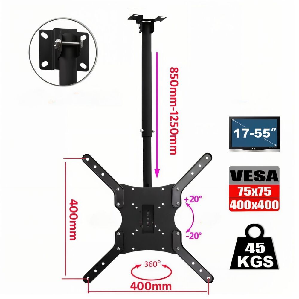 Soporte De Tv De 32" A 55" Para Techo De Acero Reforzado K89 image number 3.0