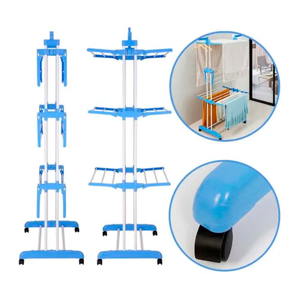 Tendedero Ropa Perchero Plegable Colgador De 3 Niveles image number 4.0