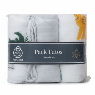Pack 3 Mantas De Muselina 100% Algod&oacute;n &ndash; 75 X 75 Cm