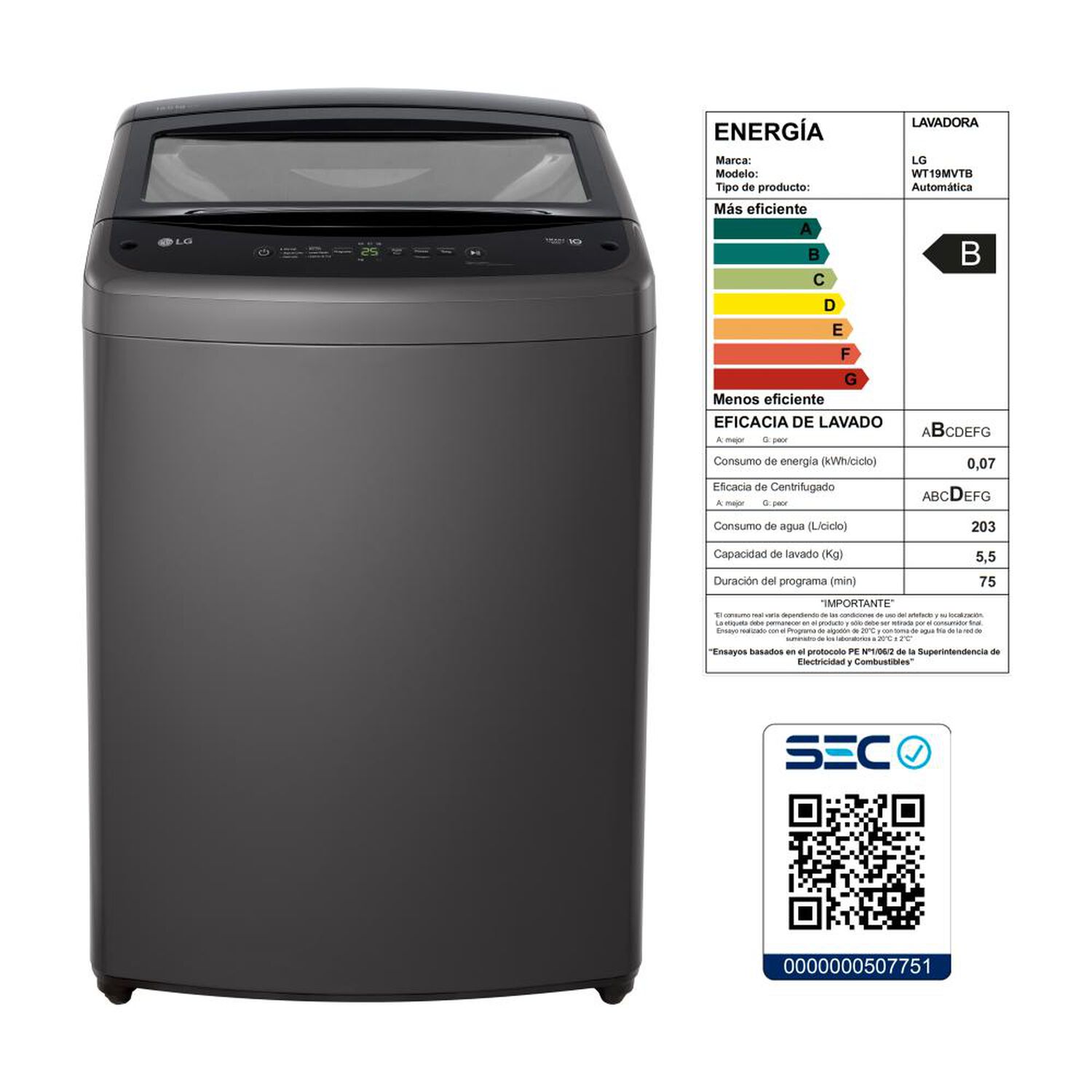 Lavadora LG WT19MVTB.ABMPECL / 19 Kg image number 15.0