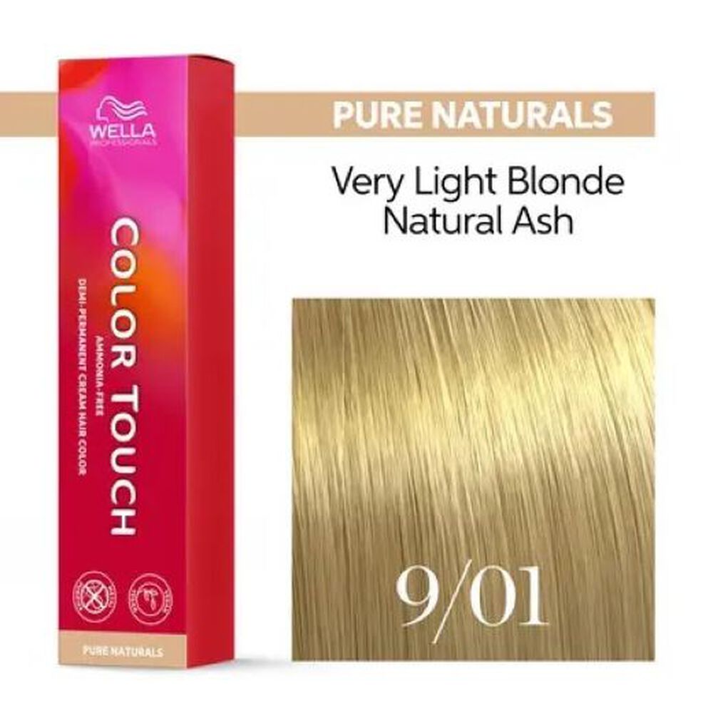 Tinte Para Cabello Wella Color Touch 9/01 Rubio Extra Claro Natural Ceniza 60ml image number 2.0