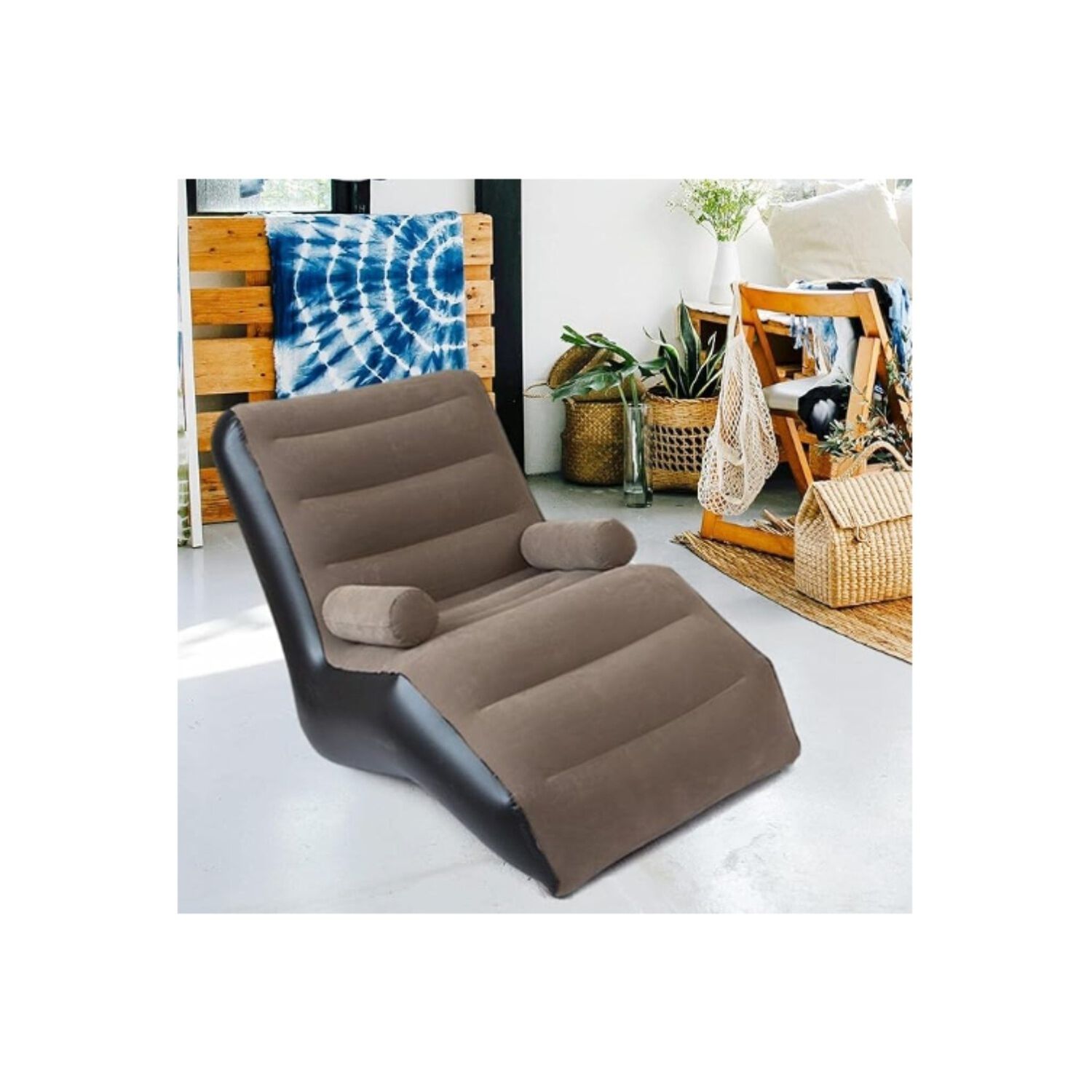 Sof&aacute; Sill&oacute;n Silla Puff Inflable Apoya Brazos Tumbona Camping image number 10.0