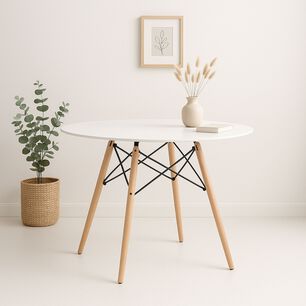 Mesa De Comedor Eames 100cm Redonda - Blanca