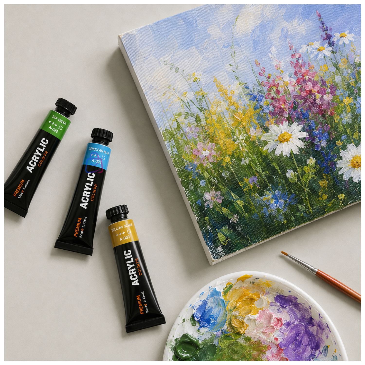 Set Pintura Acr&iacute;lica 24 Colores 12ml Arte - Ps image number 1.0