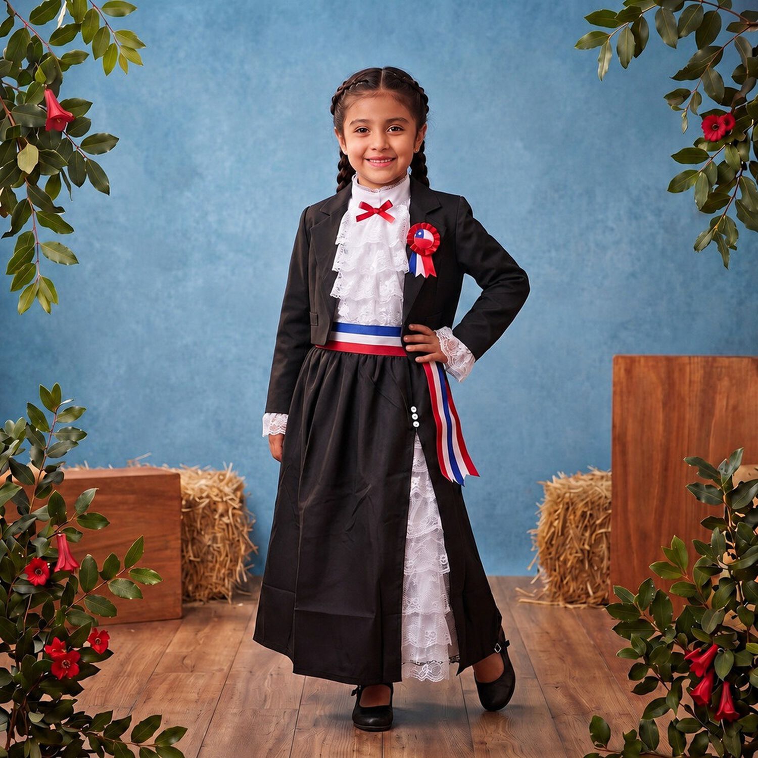 Traje Huasa Tradicional Para Ni&ntilde;as, Adultas image number 15.0