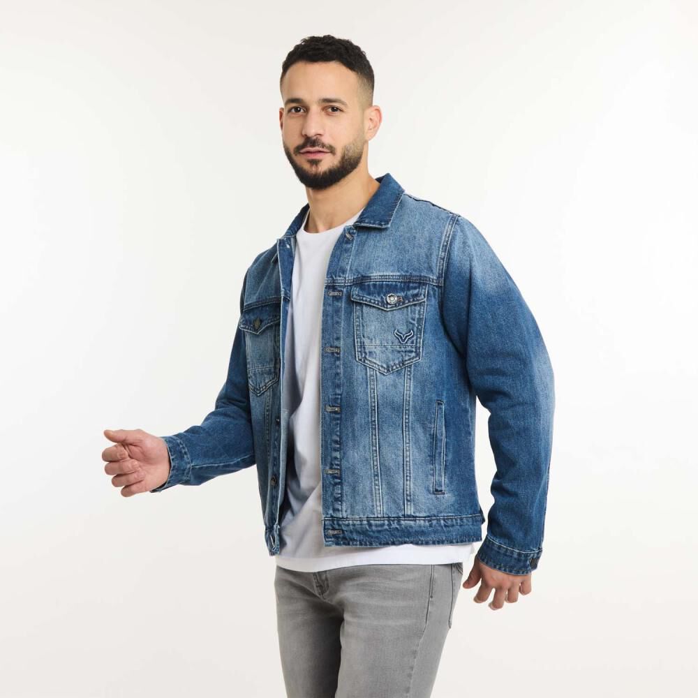 Chaqueta Denim Slim Hombre Az Black image number 2.0
