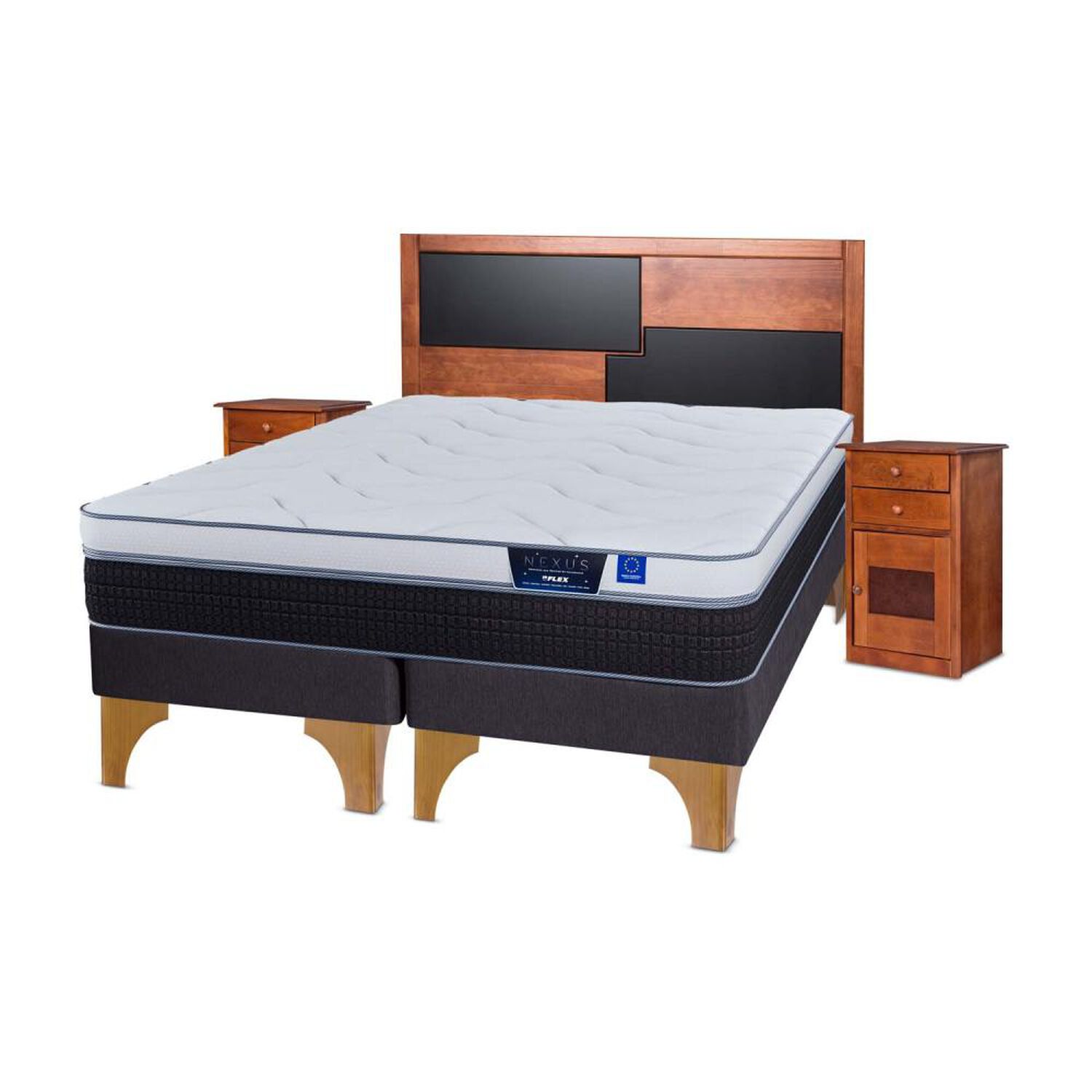 Cama Europea Flex Nexus / 2 Plazas / Base Dividida + Set De Maderas image number 1.0