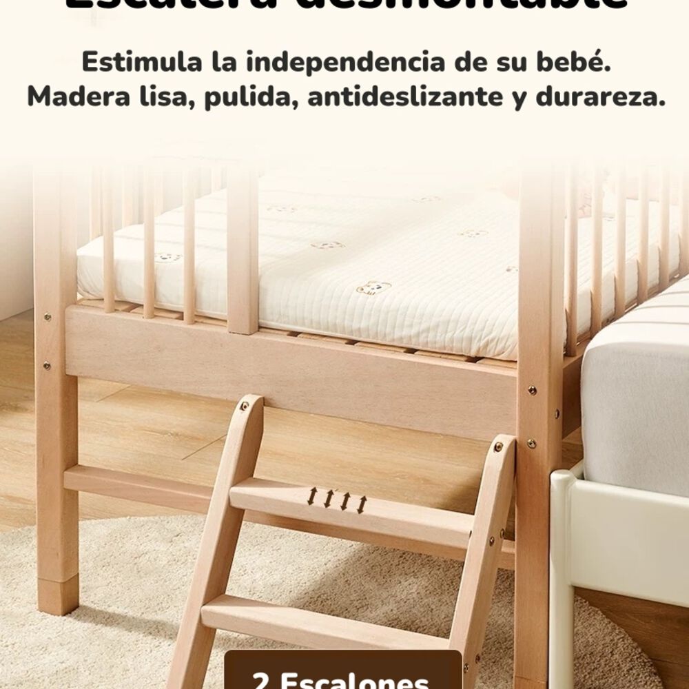 Cama Colecho 4 Laterales Con Colchón Y Sabana Plus Lubabycas image number 7.0