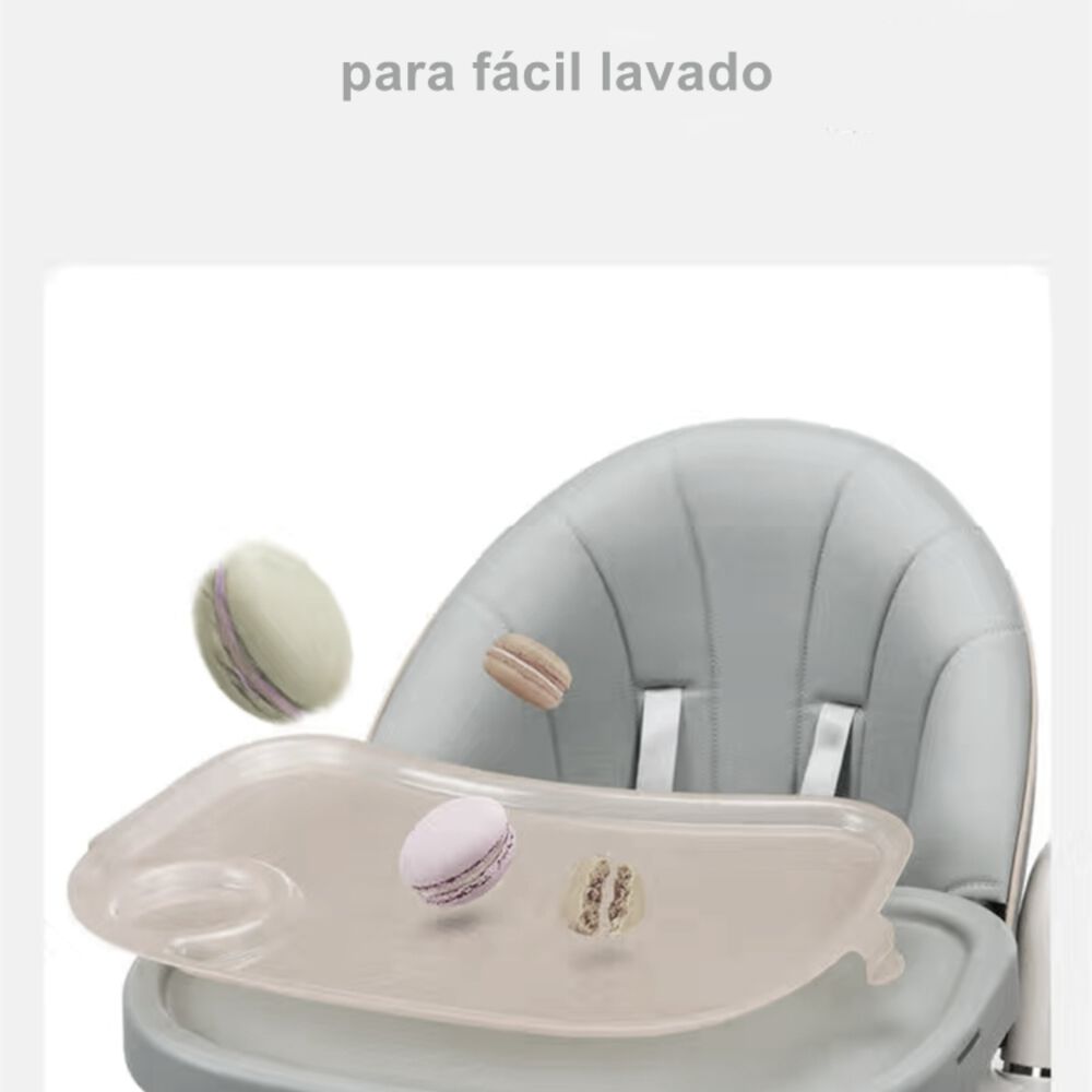 Silla De Comer Lubabycas Plegable Con Ruedas Gris image number 1.0
