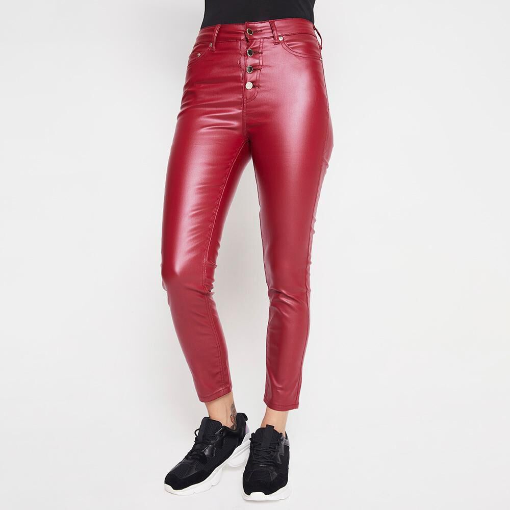Pantalón Pu Botones Tiro Alto Skinny Mujer Rolly Go en Oferta | Hites.com