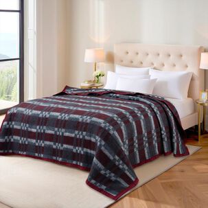 Frazada Andes Classic Escoces Rojo / Gris 2 Plazas