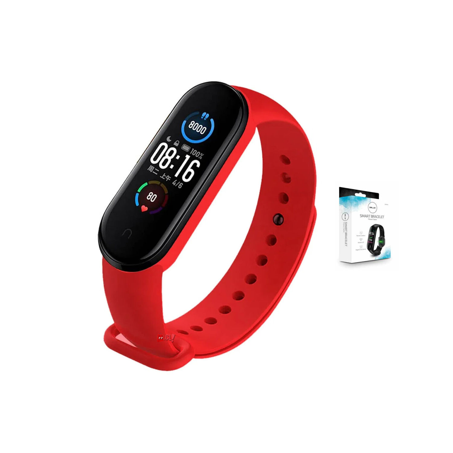 Smartband Bracelete Deportivo Fitness Tracker Color Rojo - Ps image number 1.0