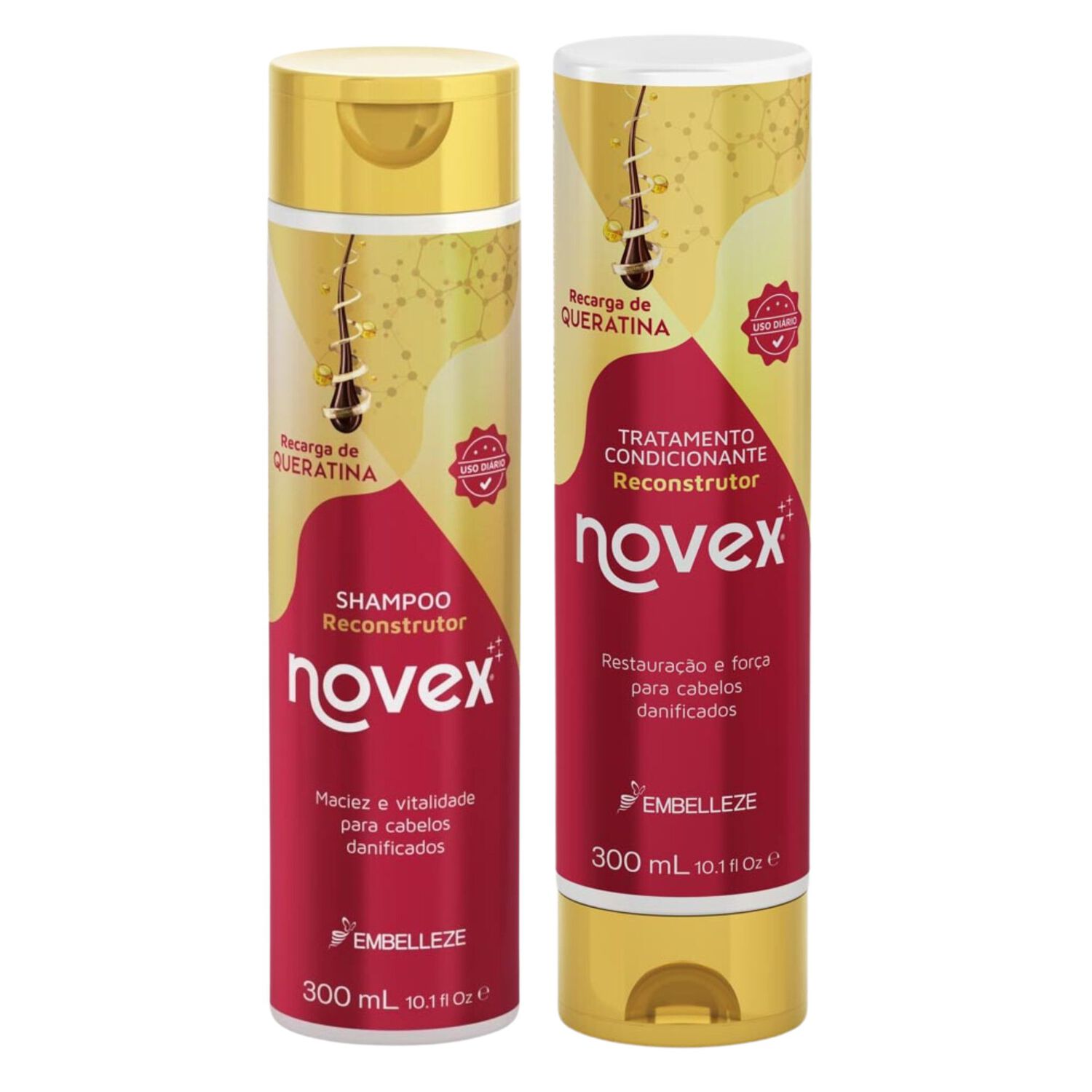 Kit Restauraci&oacute;n Shampoo Y Acondicionador Queratina Novex 300ml Cada 1 image number 1.0