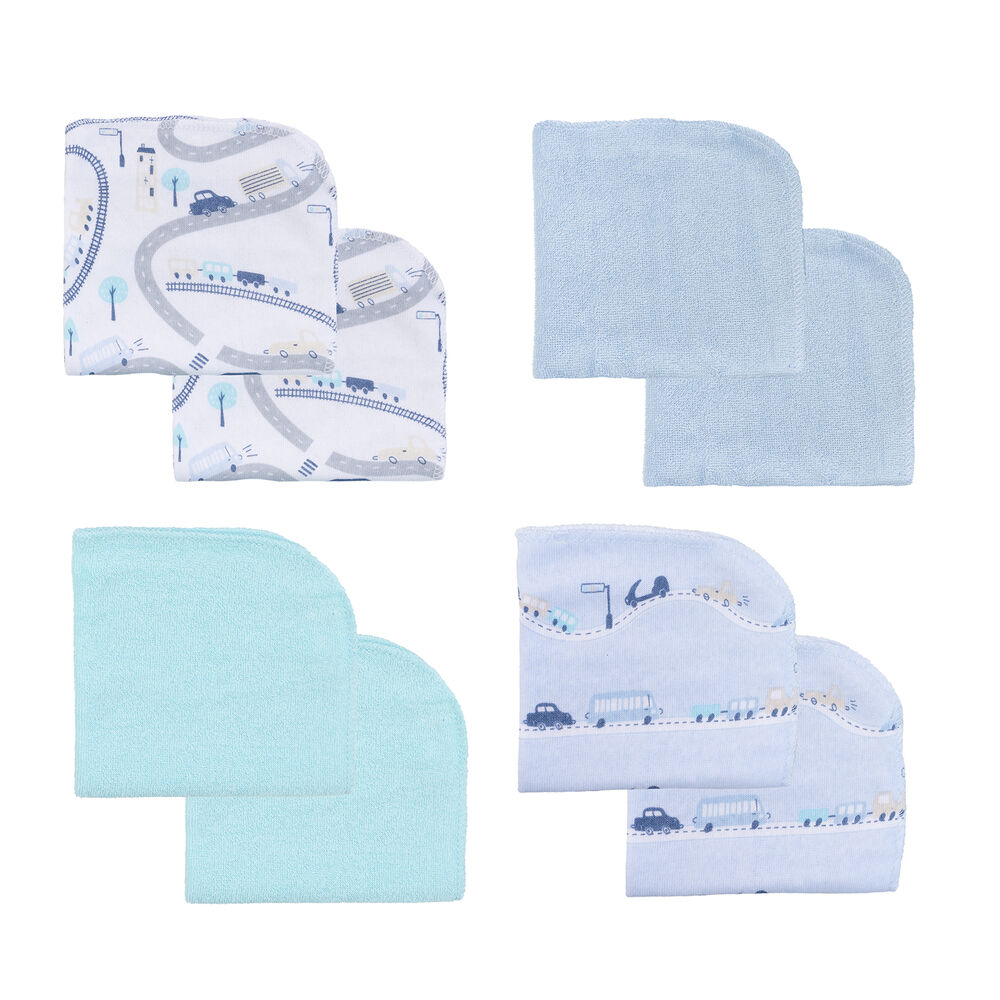 Set 8 Toallitas De Limpieza Celeste Transportes Niño image number 1.0