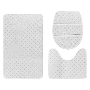 Set De Alfombras Peludo Para Baño 3 Piezas Celeste Jaspeado