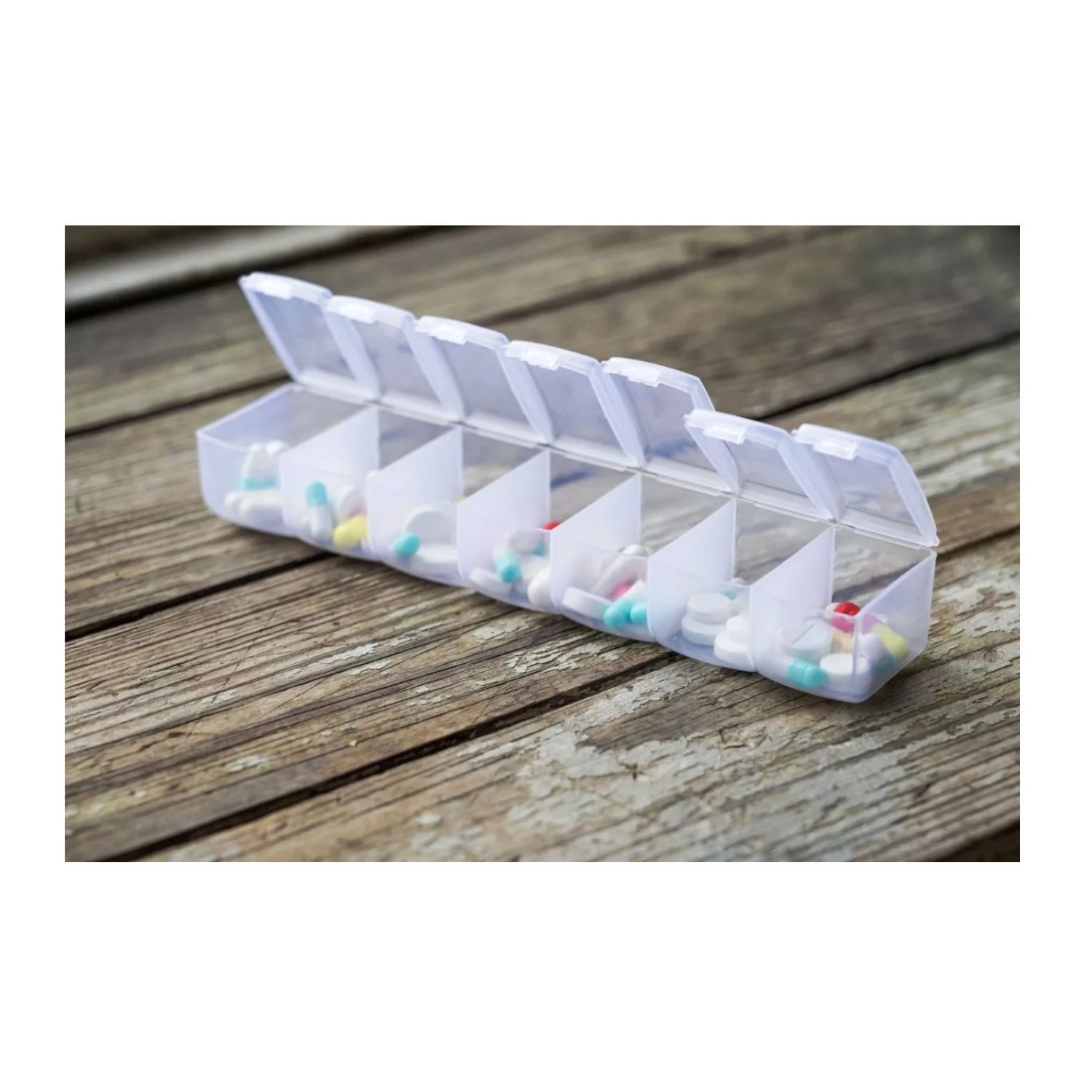 Pastillero Semanal Blanco 15cm Organizador De Medicamentos image number 3.0