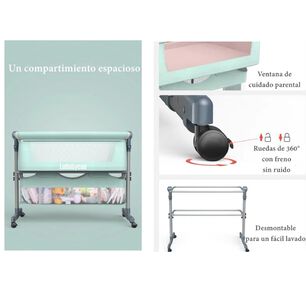 Cuna Colecho Beb&eacute; Con Mosquitero Luxury Gris Lubabycas