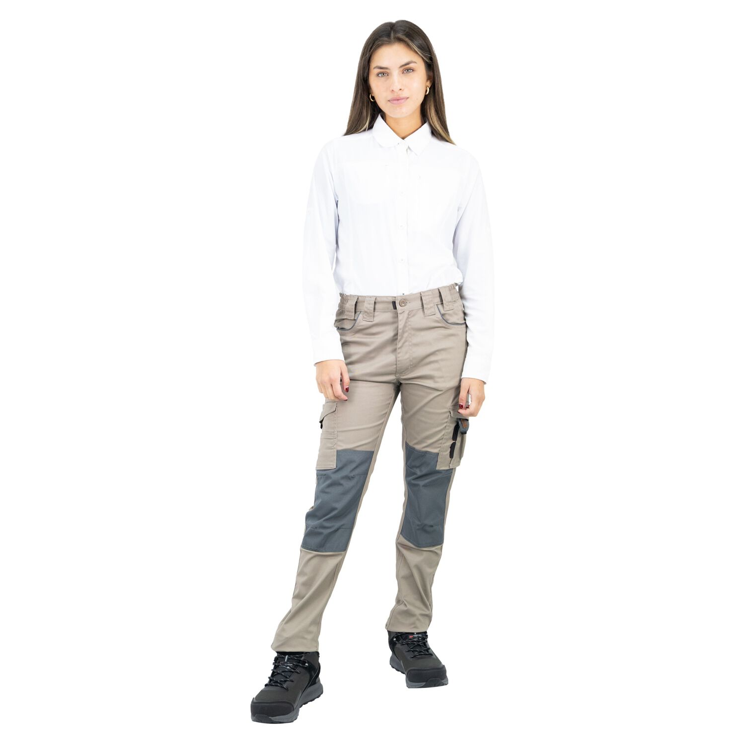 Pantal&oacute;n Cargo Hw Dakota Spandex Cafe Mujer image number 4.0