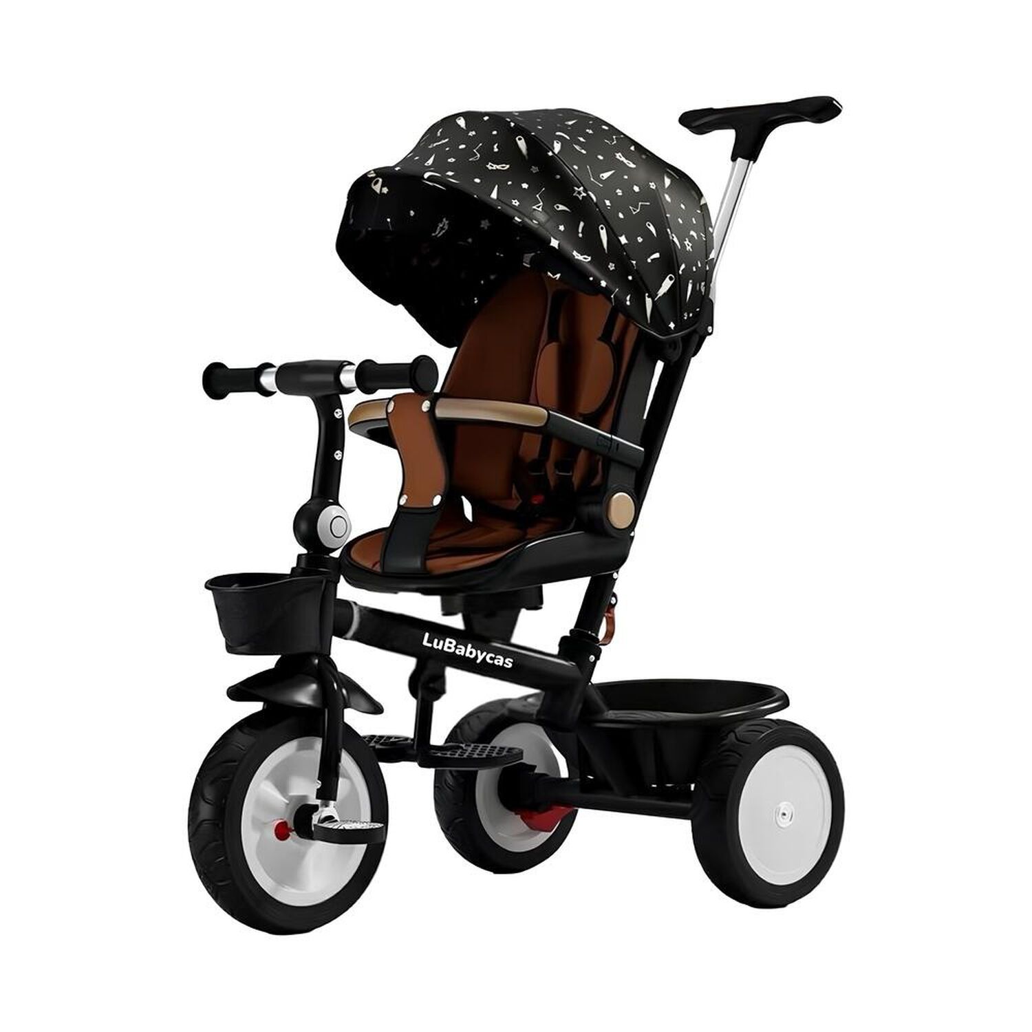 Triciclo Lubabycas 360&deg; Multiposiciones Con Mesita Negro image number 8.0