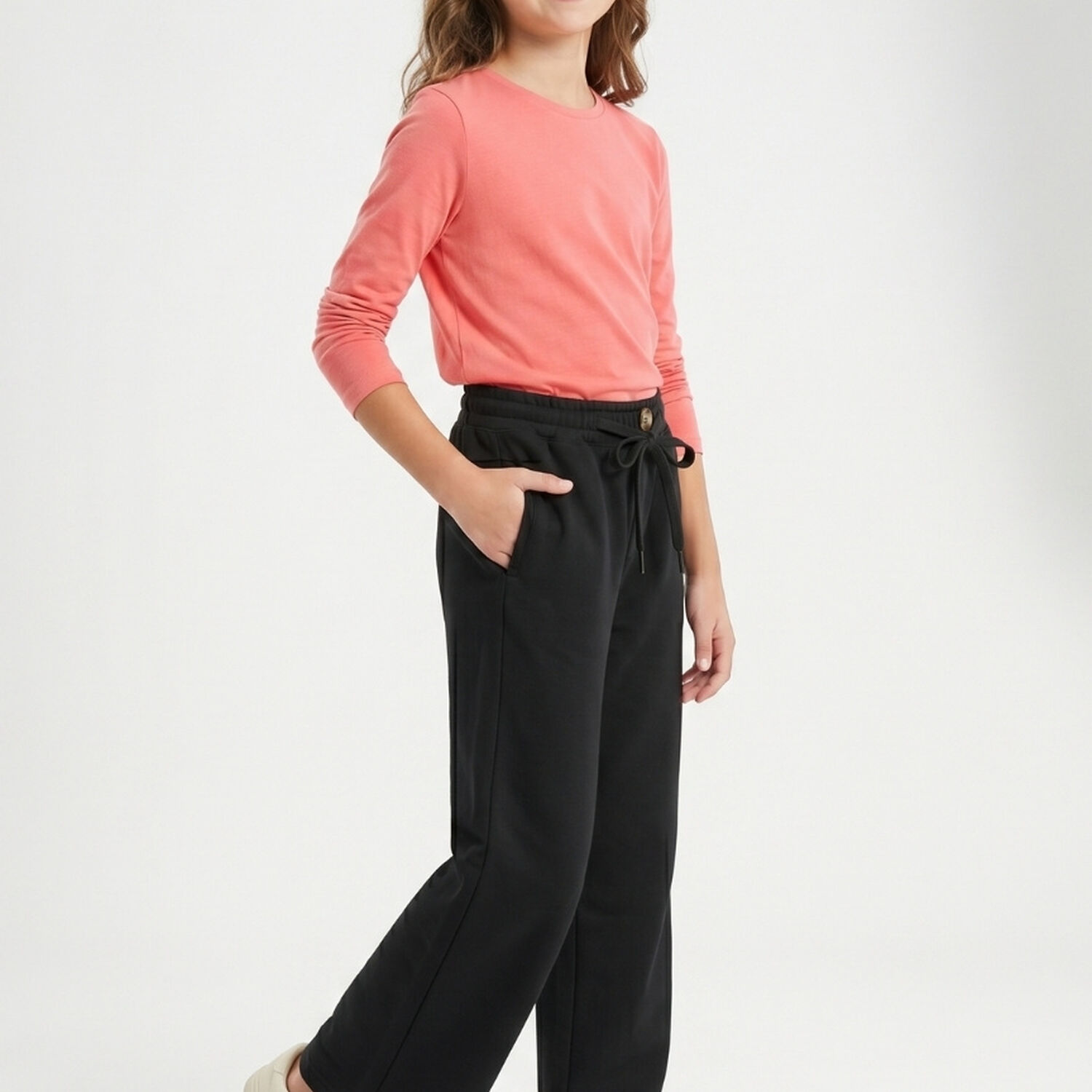 Pantalon Ancho Ni&ntilde;a Palazzo Holgado Con Cintura Elastica image number 3.0