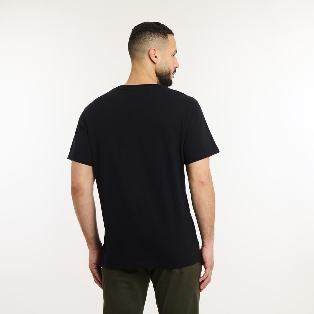 Polera Básica Slim Manga Corta Cuello Redondo Hombre Az Black image number 3.0