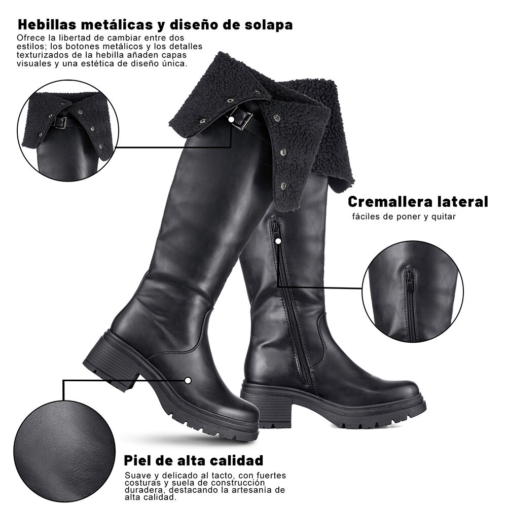 Botas Largas Mujer De Moda Comodo Tacon Grueso Weide Czy615 image number 7.0