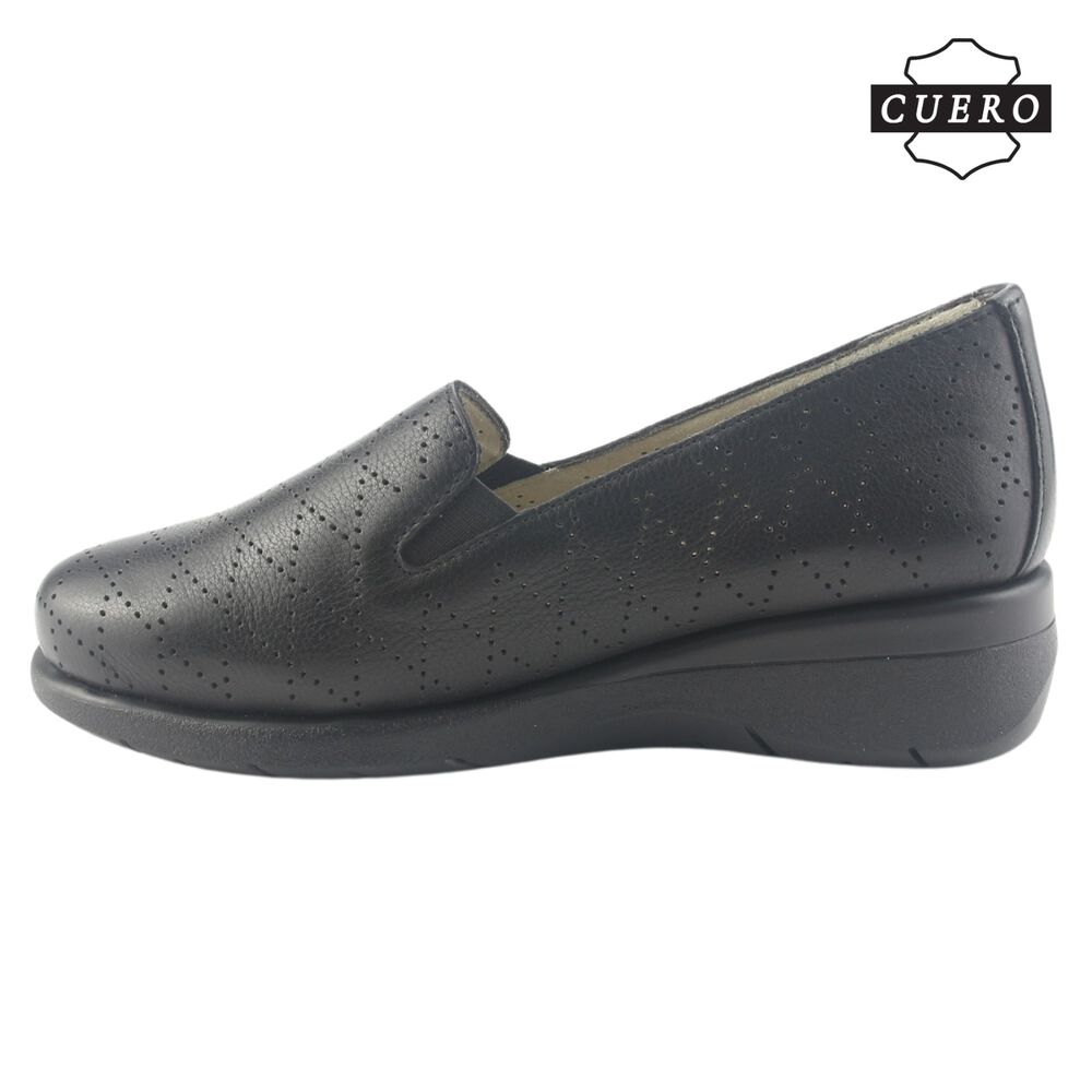Mocasin De Cuero Chalada Mujer Cala-2 Negro Casual image number 2.0