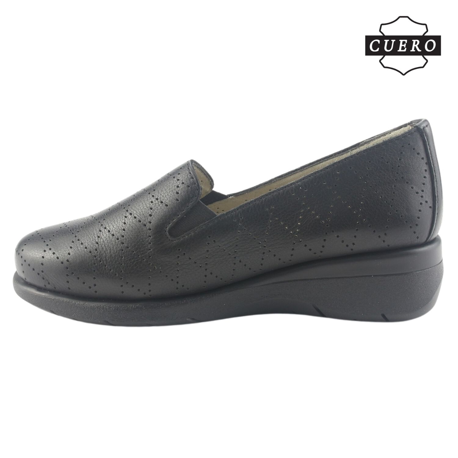 Mocasin De Cuero Chalada Mujer Cala-2 Negro Casual image number 2.0