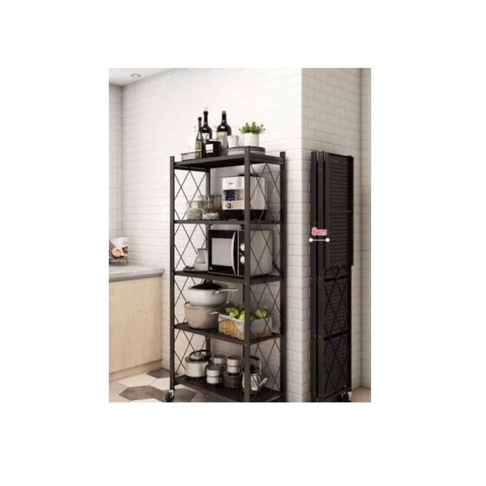Estante Plegable Con Ruedas Multiuso Almacén Acero 5 Niveles image number 1.0