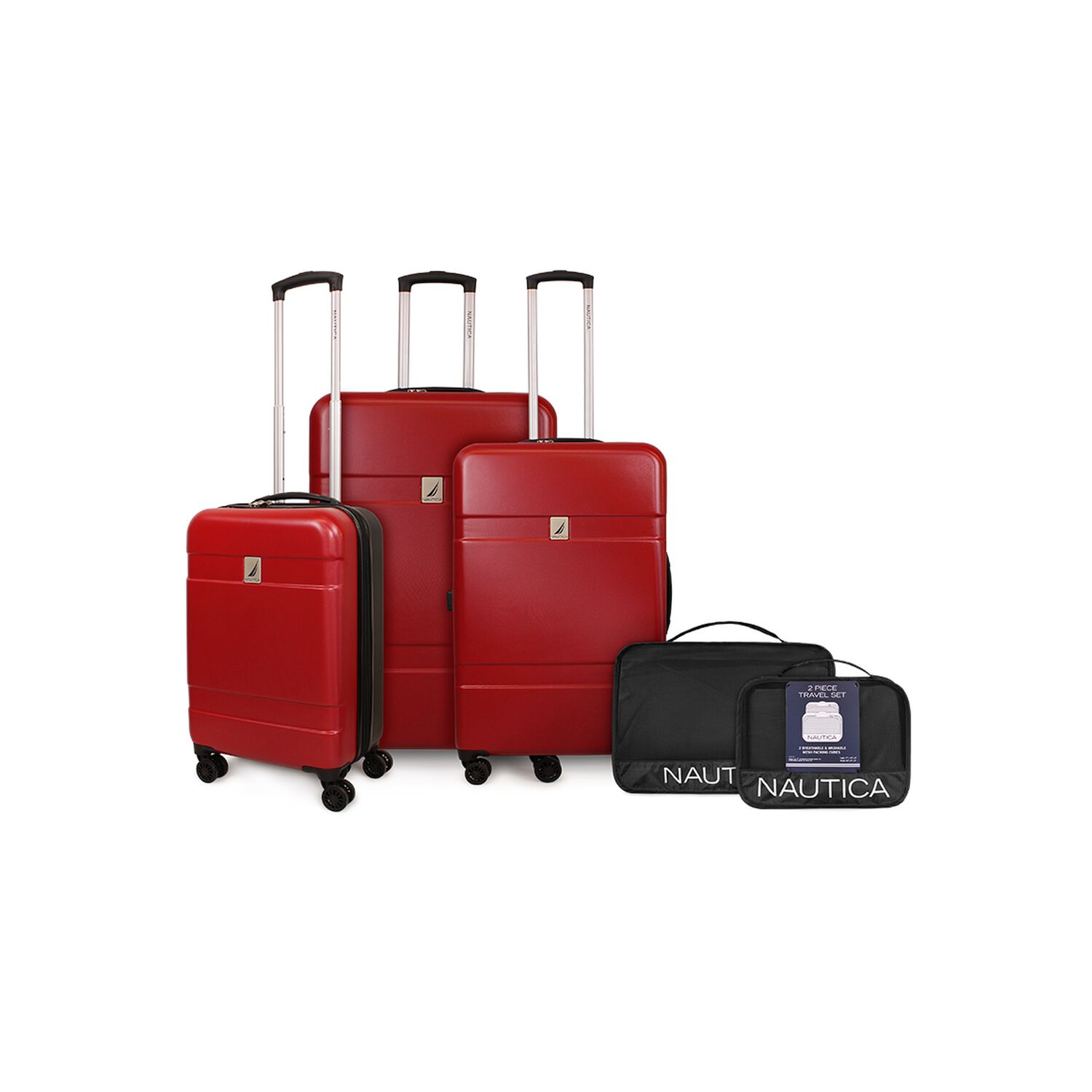 Set 3 Maletas Bora S+m+l Roja + Organizador Negro Nautica image number 0.0