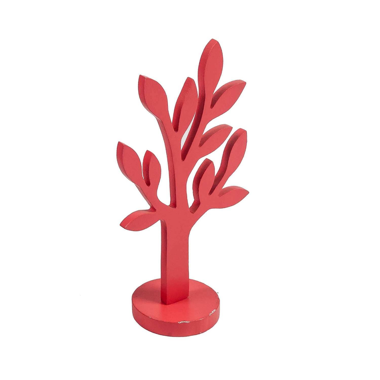 Set De Figuras Decorativa Arboles De Madera Rojo image number 3.0