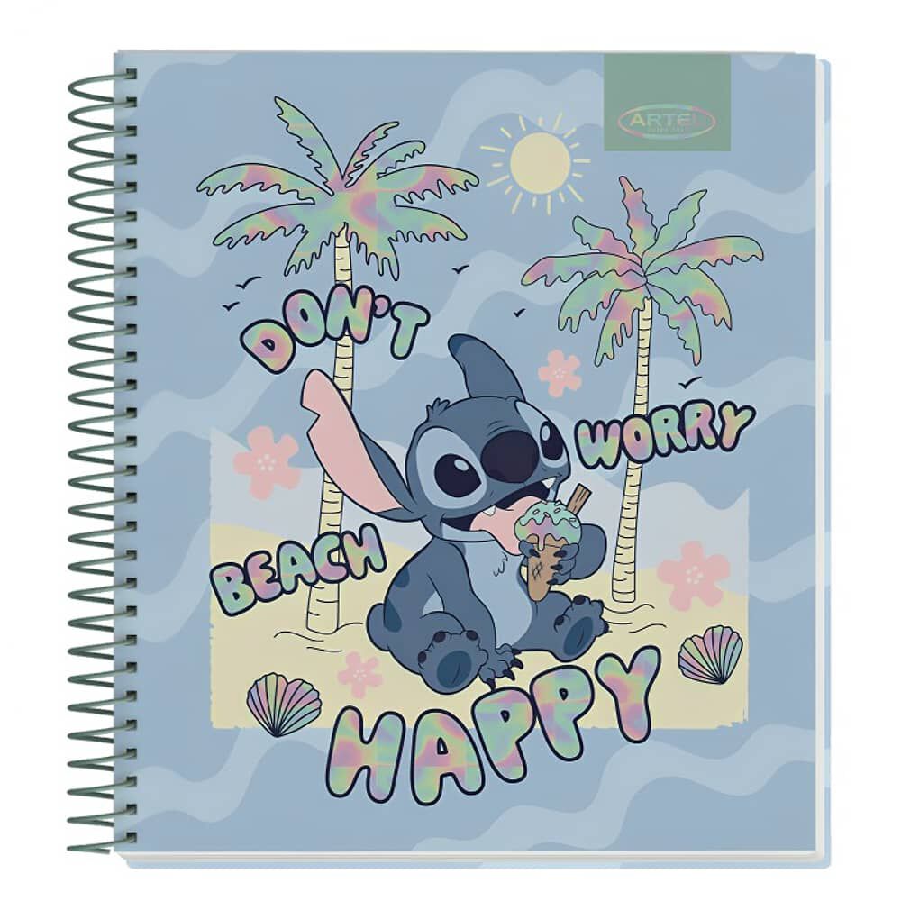 Pack 8pcs Cuadernos Book 120hj Stitch Waves Artel 2932 image number 3.0