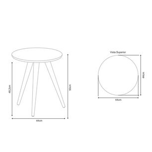 Mesa Lateral Alba Off White 44x44x50 Cm