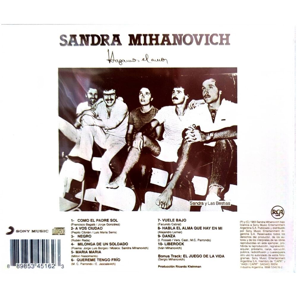 Sandra Mihanovich - Hagamos El Amor | Cd image number 1.0
