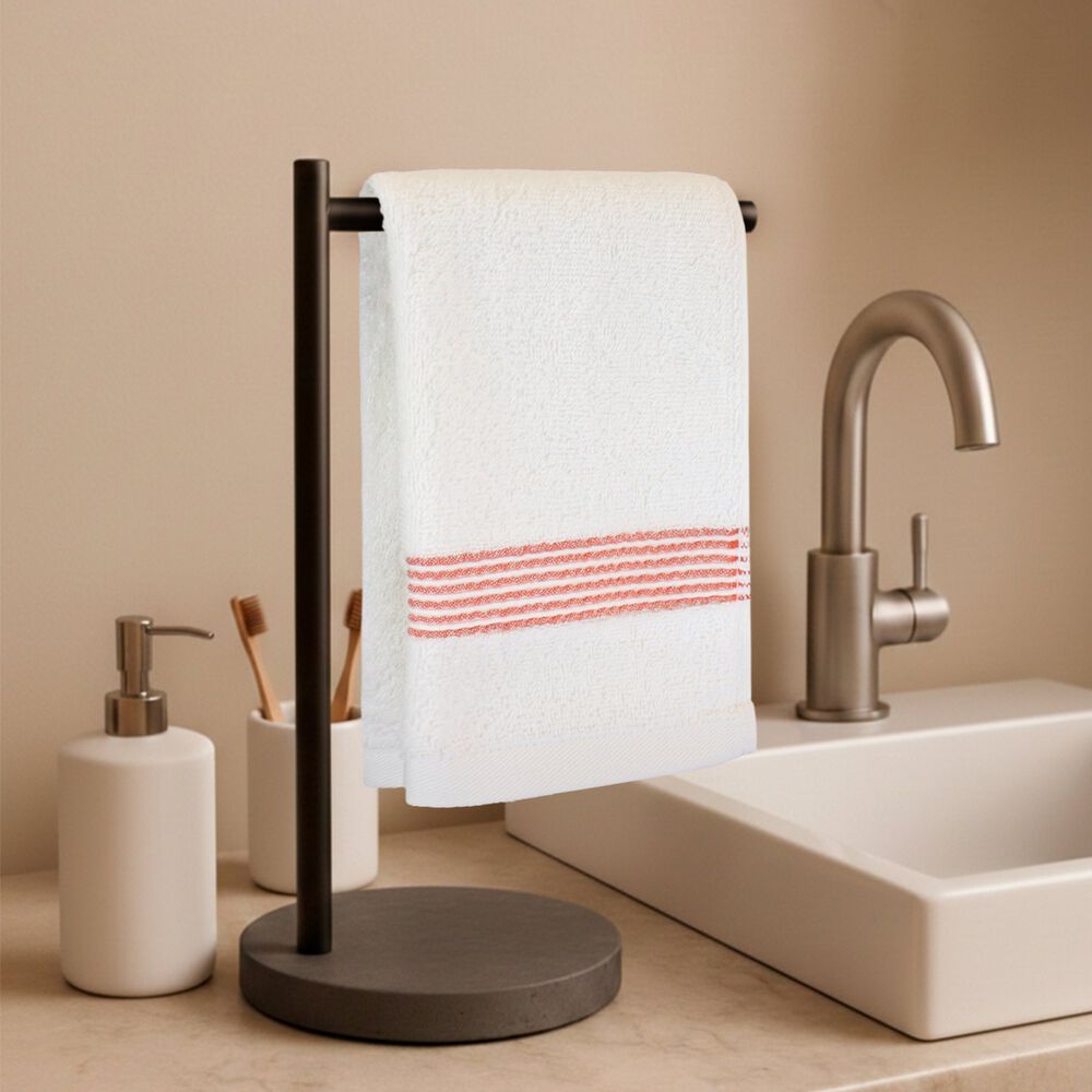 Toalla De Cara Mav Nautica 100% Algod&oacute;n Suave 30x50cm Blanca-rojo image number 0.0