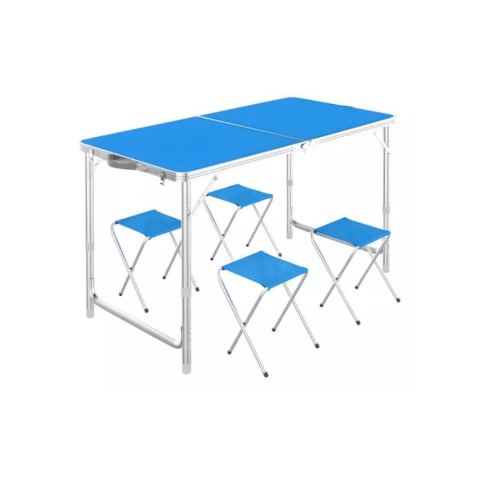 Mesa Plegable Portátil 4 Sillas De Aleación Aluminio Camping image number 0.0