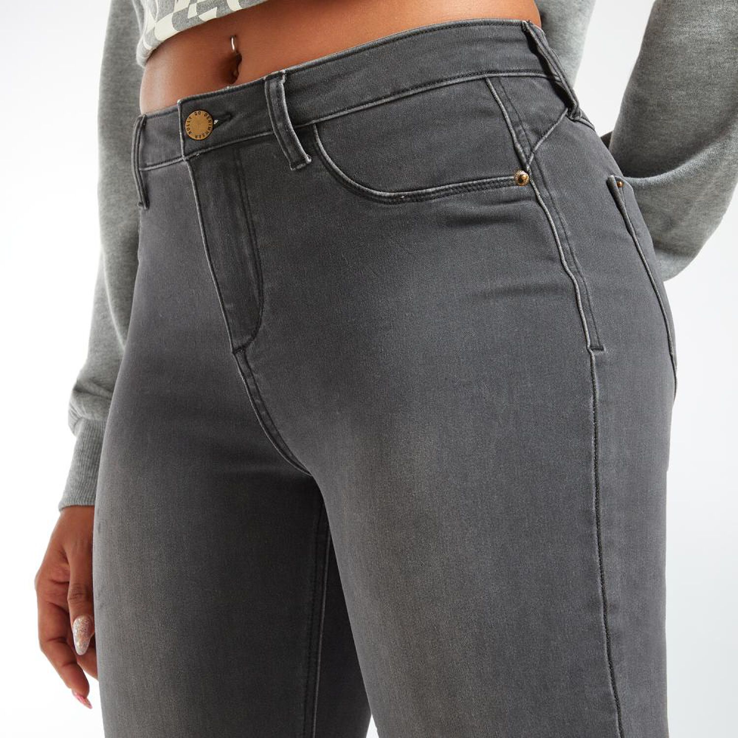 Jeans Tiro Alto Skinny Rolly Go image number 4.0