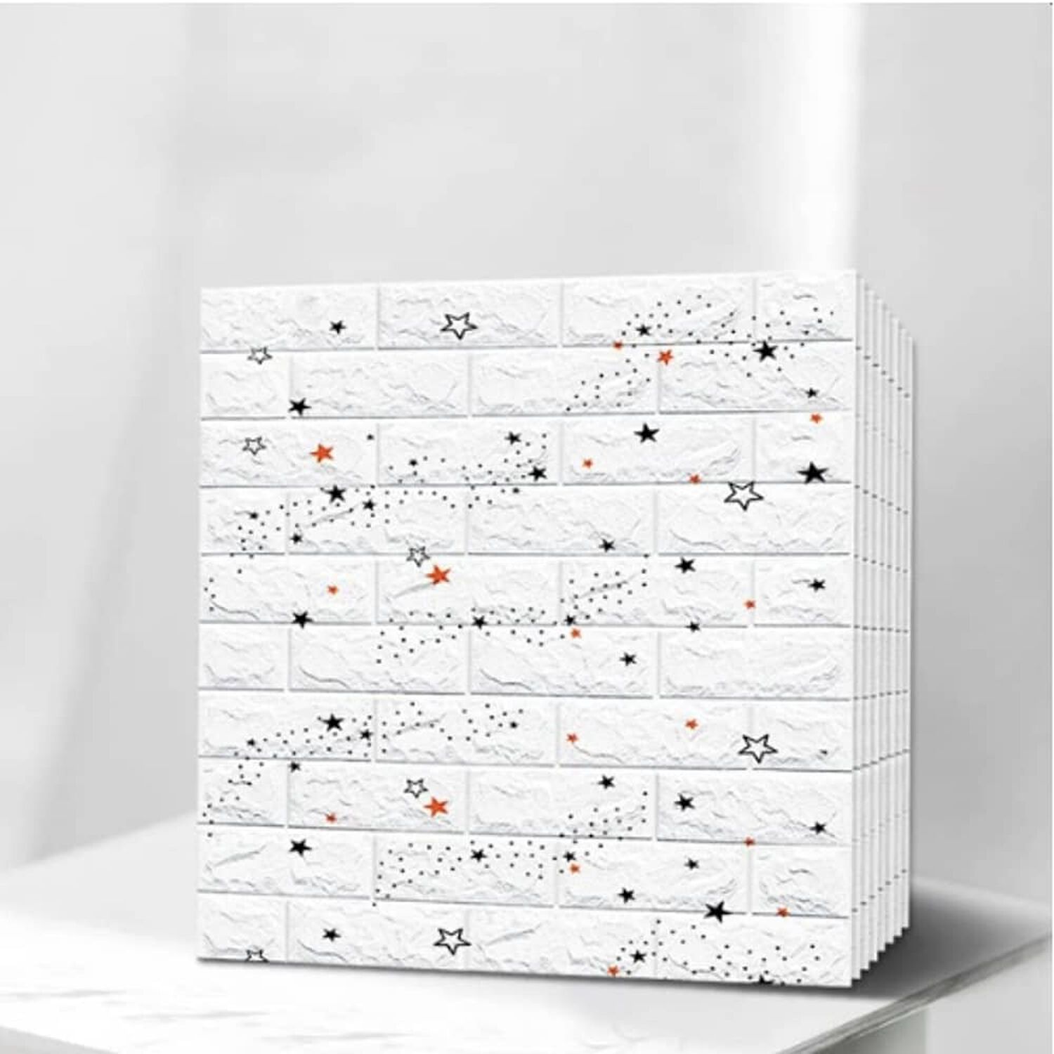 Pack 10 Lamina Papel Mural Autoadhesivo 3d Estrellas image number 4.0