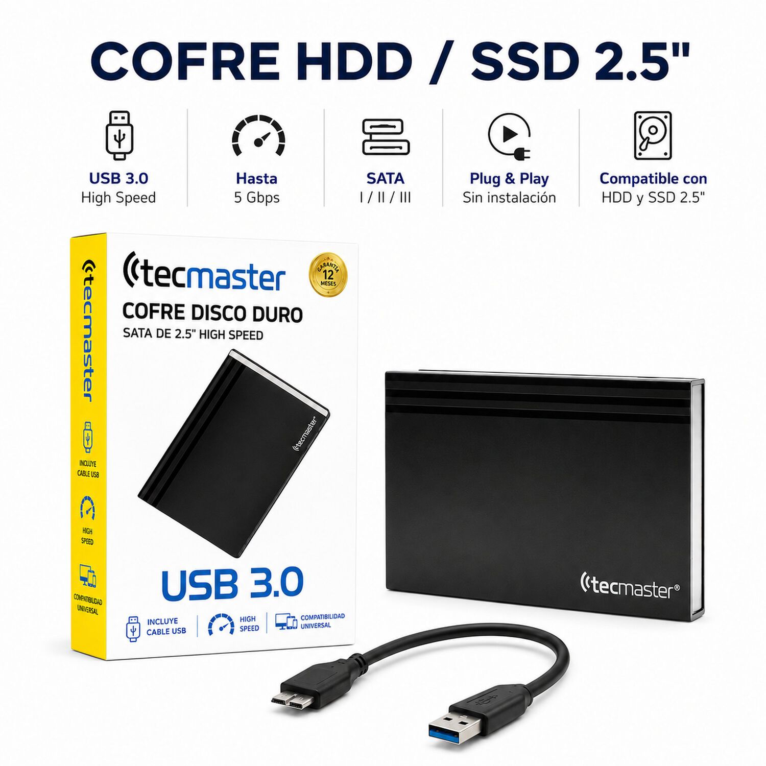 Cofre Para Discos Duros Y Ssd De 2.5&rdquo; Usb 3.0 High Speed image number 7.0