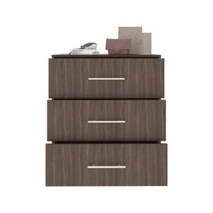 Comoda 3 Cajones 82,1x80x52,3 Cm Caf&eacute; Y Negro