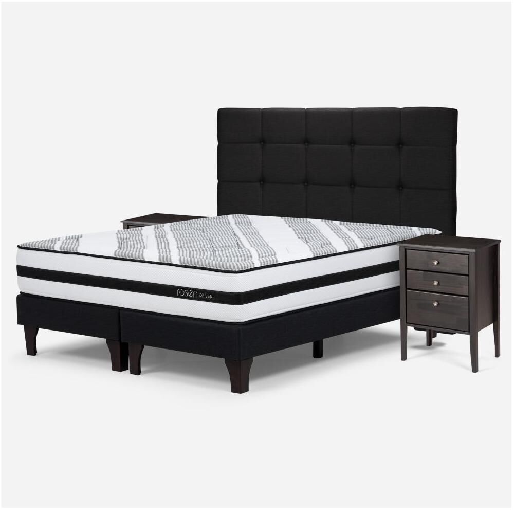 Cama Europea Rosen Driven / 2 Plazas / Base Dividida + Set De Maderas image number 1.0