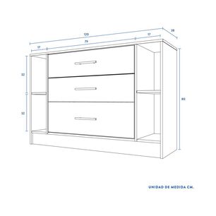 C&oacute;moda Rack Cic Rigel / 3 Cajones
