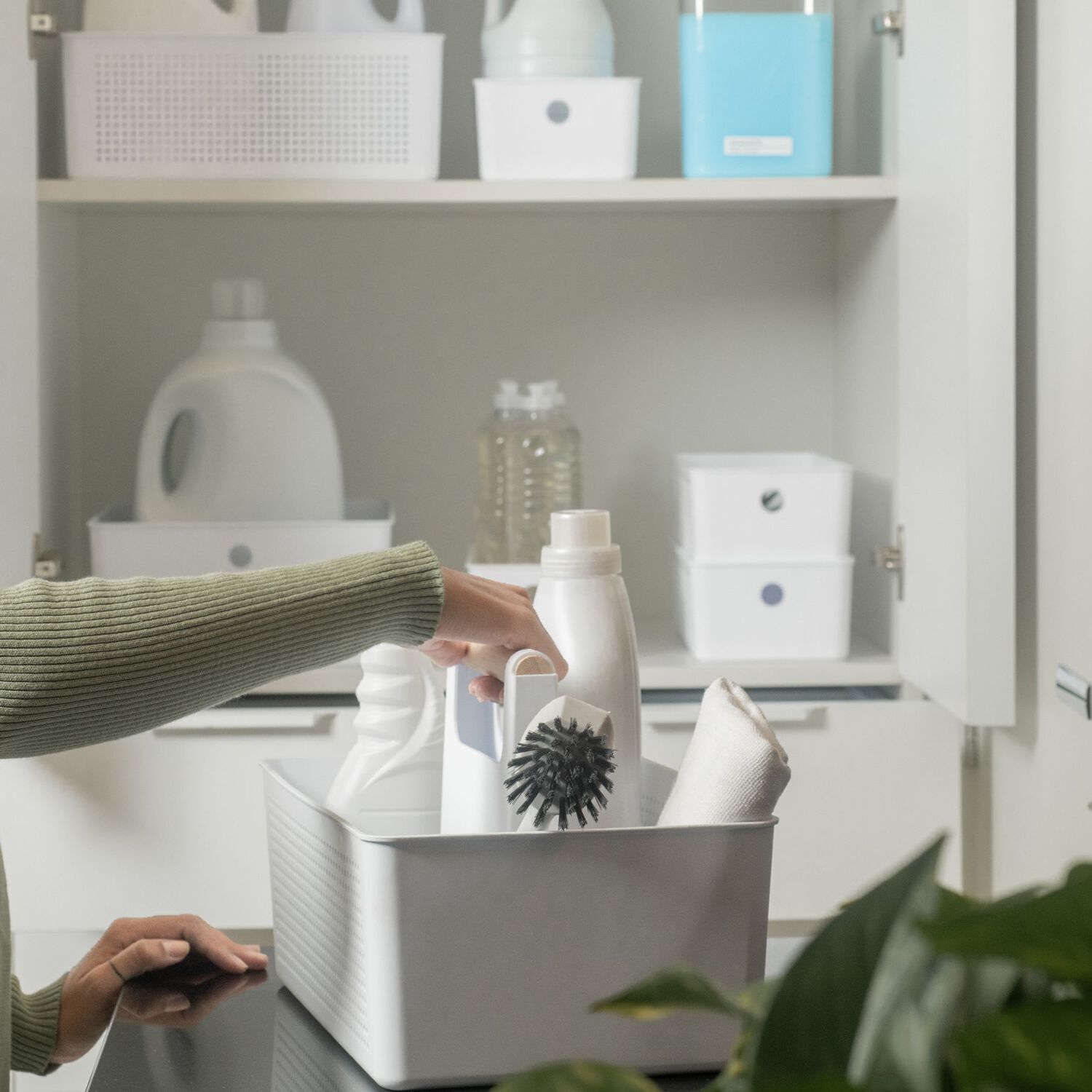 Organizador Productos Limpieza Flow Blanco image number 4.0