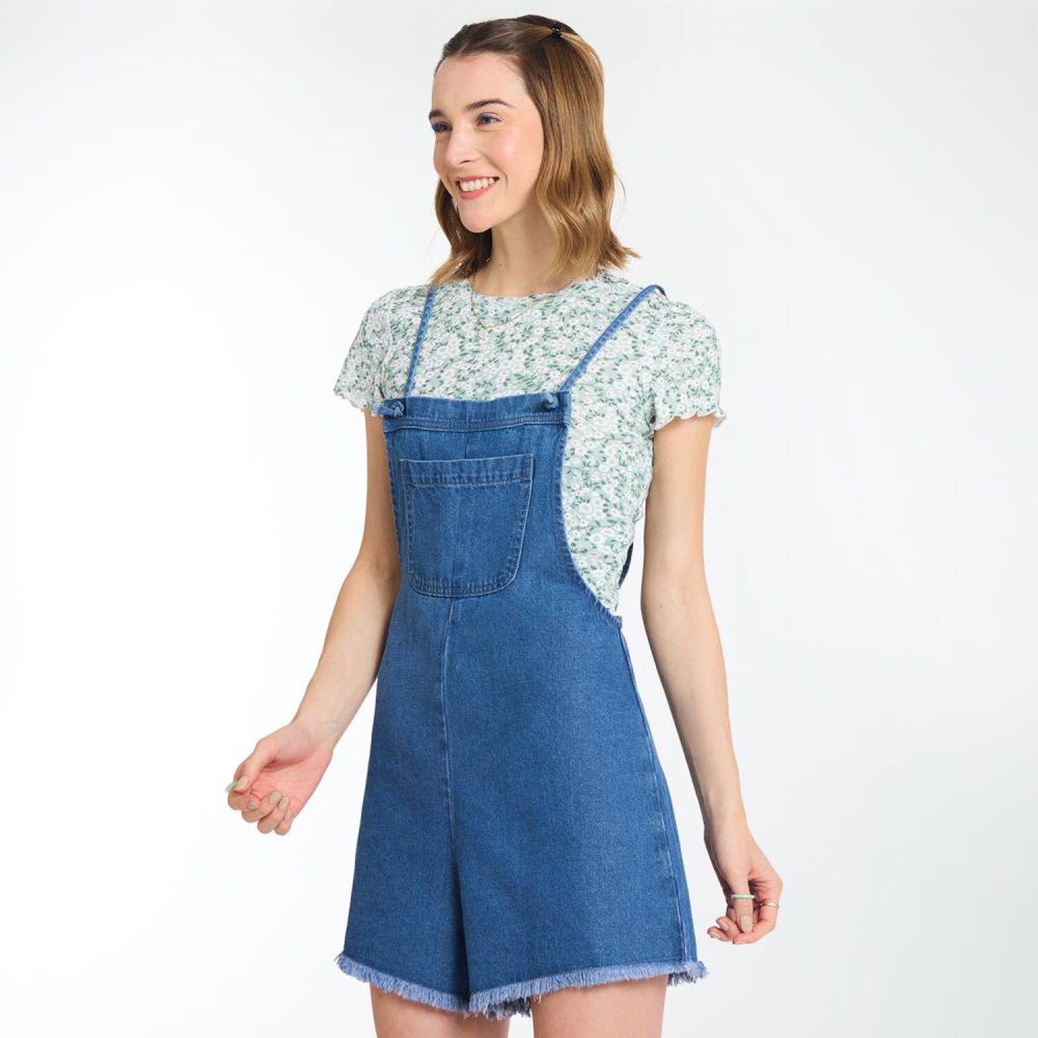 Enterito Corto Denim Tiro Medio Relax Mujer Freedom image number 2.0