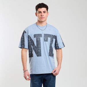 Polera Estampada Oversize Manga Corta Cuello Redondo Hombre Skuad