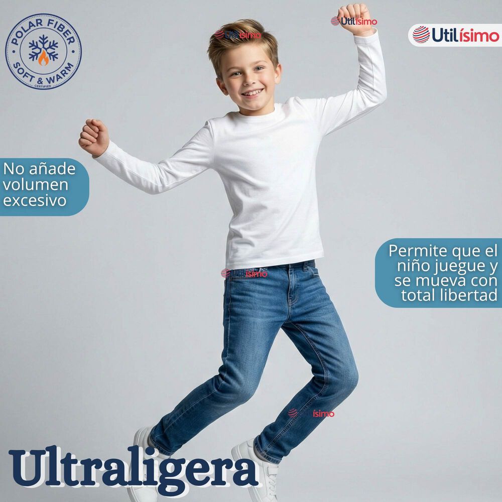 Pack 6 Poleras Camisetas Polar Primera Capa Cuello Redondo Manga Larga Colores Surtido Ni&ntilde;o image number 7.0