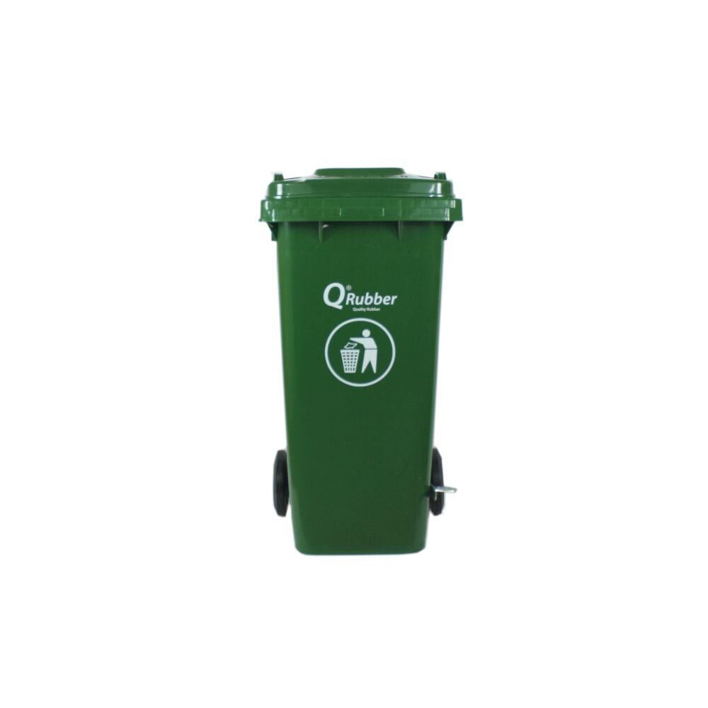 Contenedor Basura 120 Lts.con Pedal Verde Qrubber image number 0.0