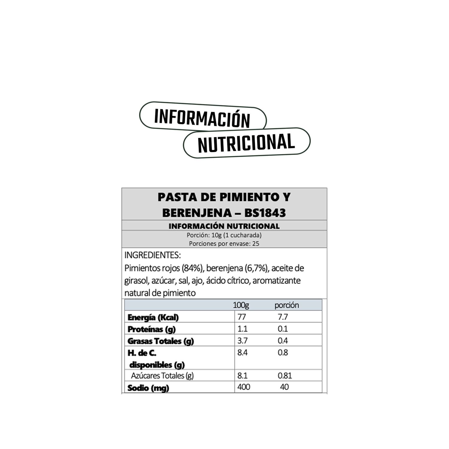 Pasta Piment&oacute;n Berenjena Bornibus 1 X 250 Gr image number 4.0